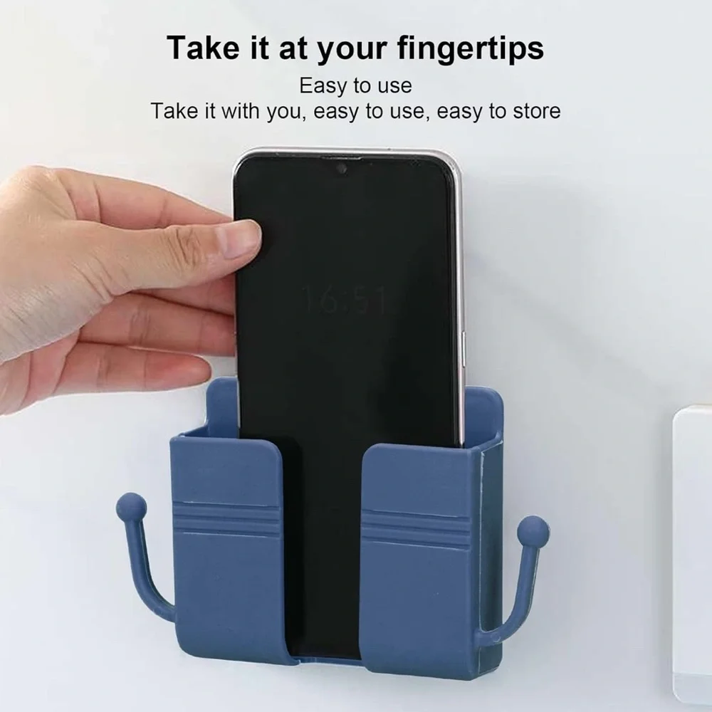 Wall-Mounted Storage Hook Phone Holder Charging Dock Hook Stand - Green